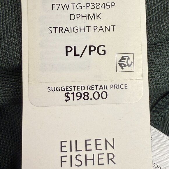 NWT Women's EILEEN FISHER Woven Tencel Straight Pant in "Deep Hemlock" | Size PL - Picture 7 of 11